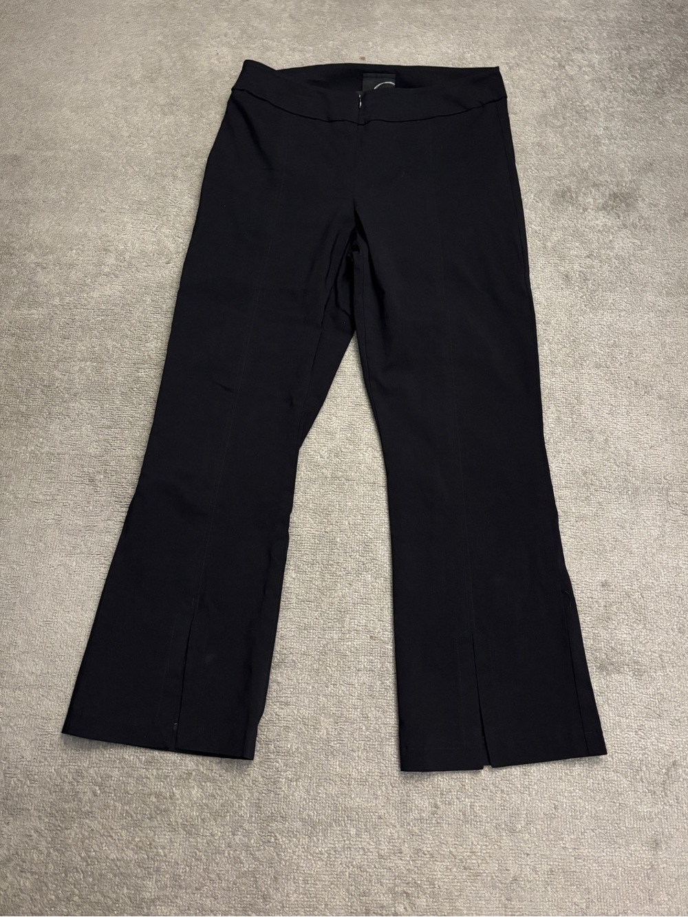 Porto San Francisco Cropped Twill Pant Front Slit Black